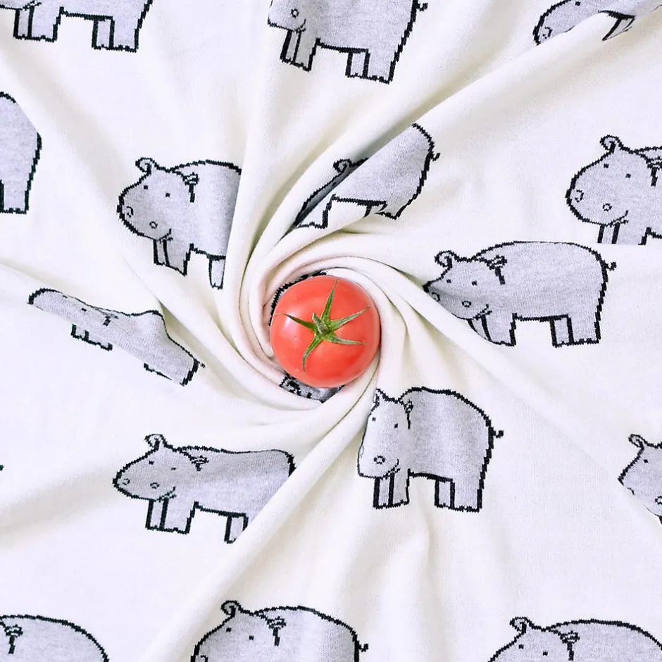 Sevira Kids Couverture plaid en coton bio HIPPO