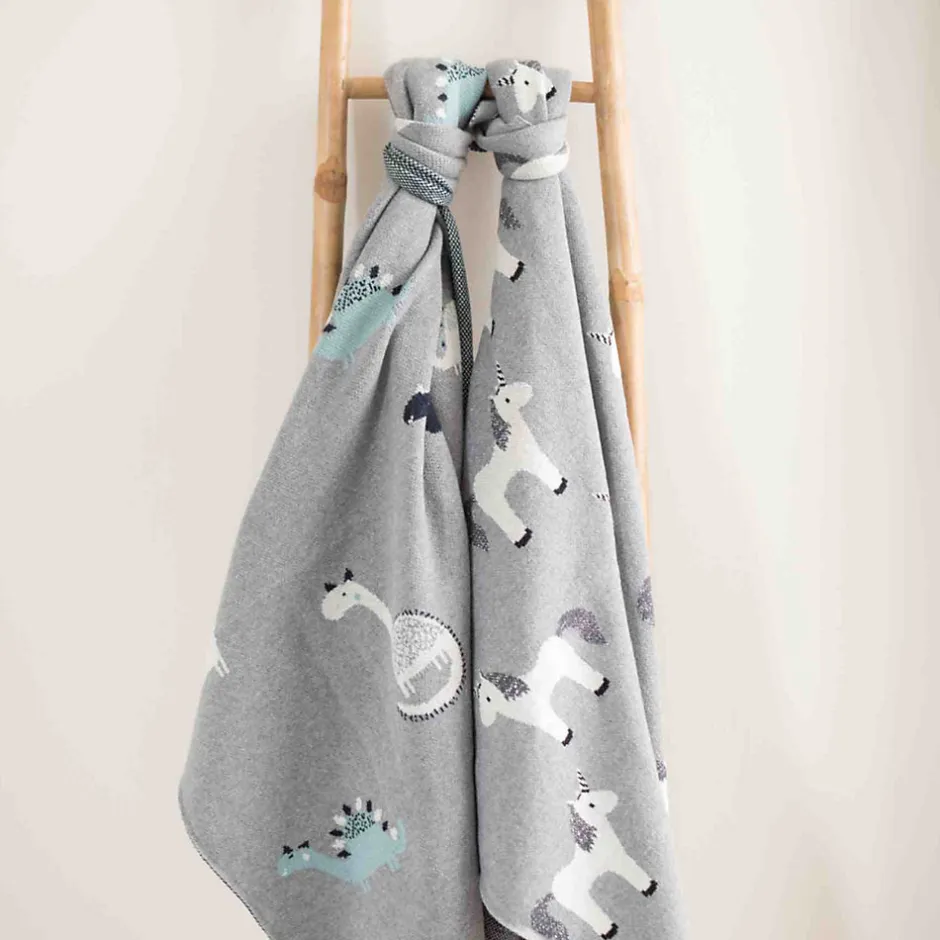 Sevira Kids Couverture pour bébé en coton bio LICORNE