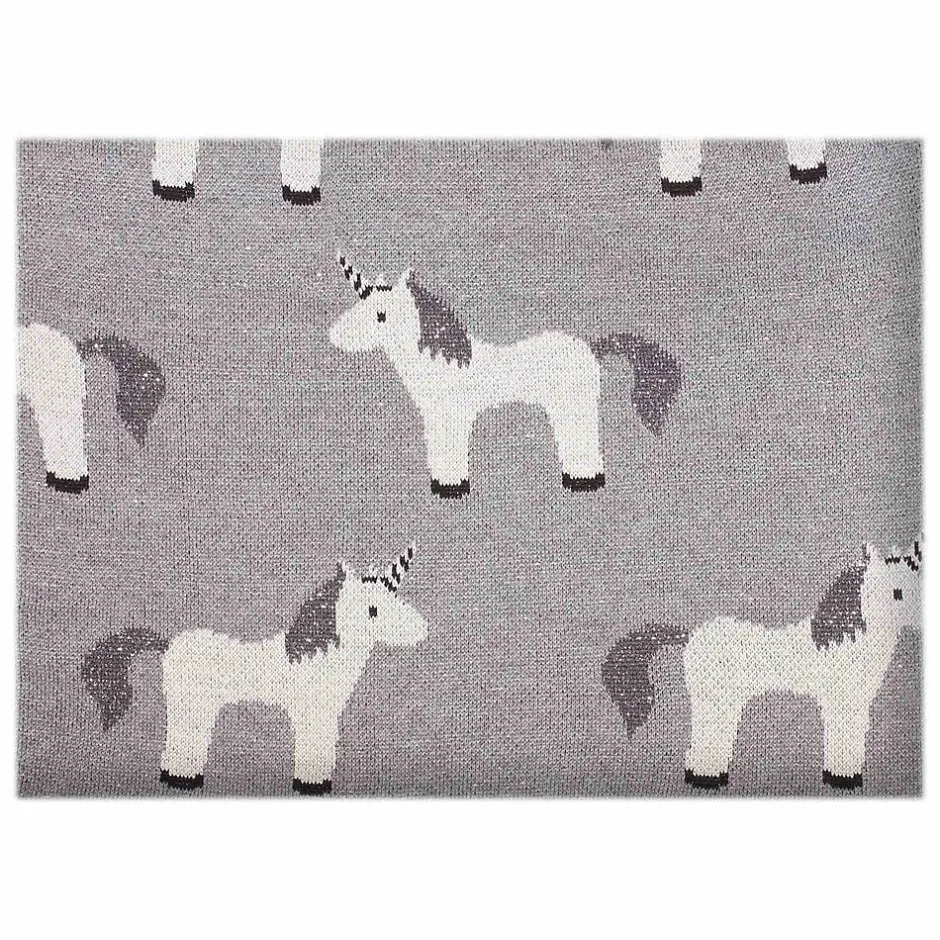 Sevira Kids Couverture pour bébé en coton bio LICORNE