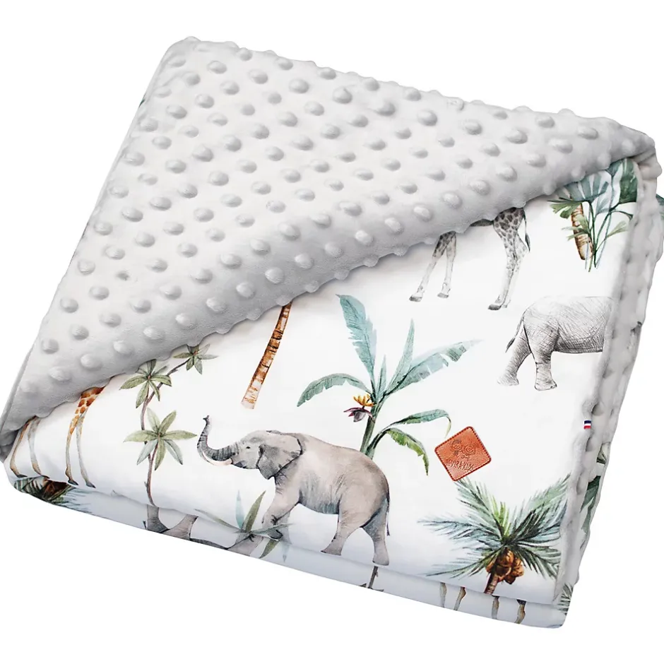 Sevira Kids Couverture réversible en minky Safari Best