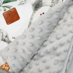 Sevira Kids Grand plaid couverture réversible en minky Safari Outlet