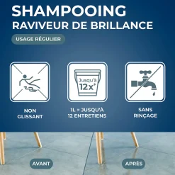 Starwax Shampoing autolustrant 2 en 1 tous sols intérieurs 1L