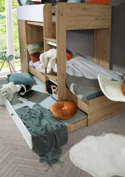 Abiks Meble SMART 2 Lit superposé 254/165/94 (Artisan/noir) Hot