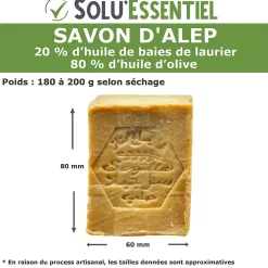 Tout Pour Les Nuisibles Solu Essentiel - Savon d Alep - 20% huile de baies de laurier - 80% huile d olive - Savon de 200g - lot de 5 Clearance