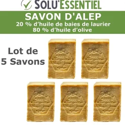 Tout Pour Les Nuisibles Solu Essentiel - Savon d Alep - 20% huile de baies de laurier - 80% huile d olive - Savon de 200g - lot de 5 Clearance