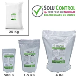 Tout Pour Les Nuisibles SOLU'CONTROL - 500 g de Bicarbonate de Soude Multi Usages, Maison et Jardin, 100% Naturel, Sachet Zip refermable