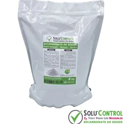 Tout Pour Les Nuisibles SOLU'CONTROL - 4 Kg de Bicarbonate de Soude Multi Usages, Maison et Jardin, 100% Naturel, Sachet Zip refermable