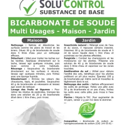 Tout Pour Les Nuisibles SOLU'CONTROL - 4 Kg de Bicarbonate de Soude Multi Usages, Maison et Jardin, 100% Naturel, Sachet Zip refermable