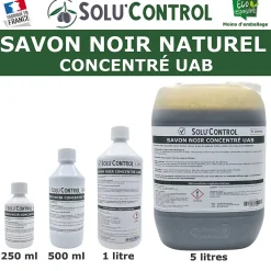 Tout Pour Les Nuisibles SOLU'CONTROL - Kit complet Savon Noir Naturel Concentré UAB 250 ml + Pulvérisateur de 2 L - Nettoyant Feuilles et Enlève Miellat Outlet