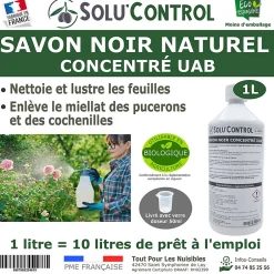 Tout Pour Les Nuisibles SOLU'CONTROL - Savon Noir Naturel Concentré, 1L, Nettoyant, enlève le miellat et les pucerons