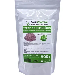 Tout Pour Les Nuisibles SOLU'CONTROL - Terre de Sommières 500 g - Détachant Naturel et Absorbant - Élimine les Odeurs d'Urine, Litière de Chat, Tapis