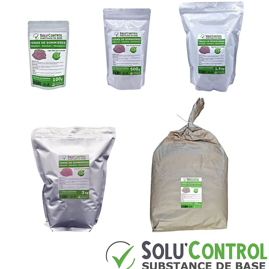 Tout Pour Les Nuisibles SOLU'CONTROL - Terre de Sommières 100g - Détachant Naturel et Absorbant - Élimine les Odeurs d'Urine, Litière de Chat, Tapis Clearance