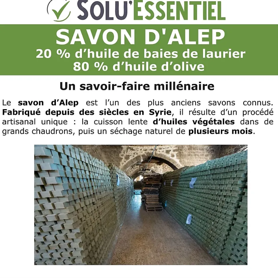 Tout Pour Les Nuisibles SoluEssentiel - Savon Alep huile de baies de laurier - huile dolive - Fabrication traditionnelle syrienne -savon de 200g- lot de 3 Clearance
