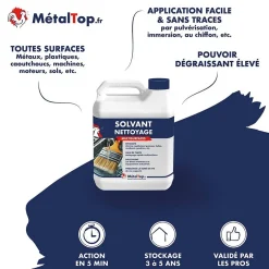Metaltop Solvant Nettoyage - 5 L - Métaltop