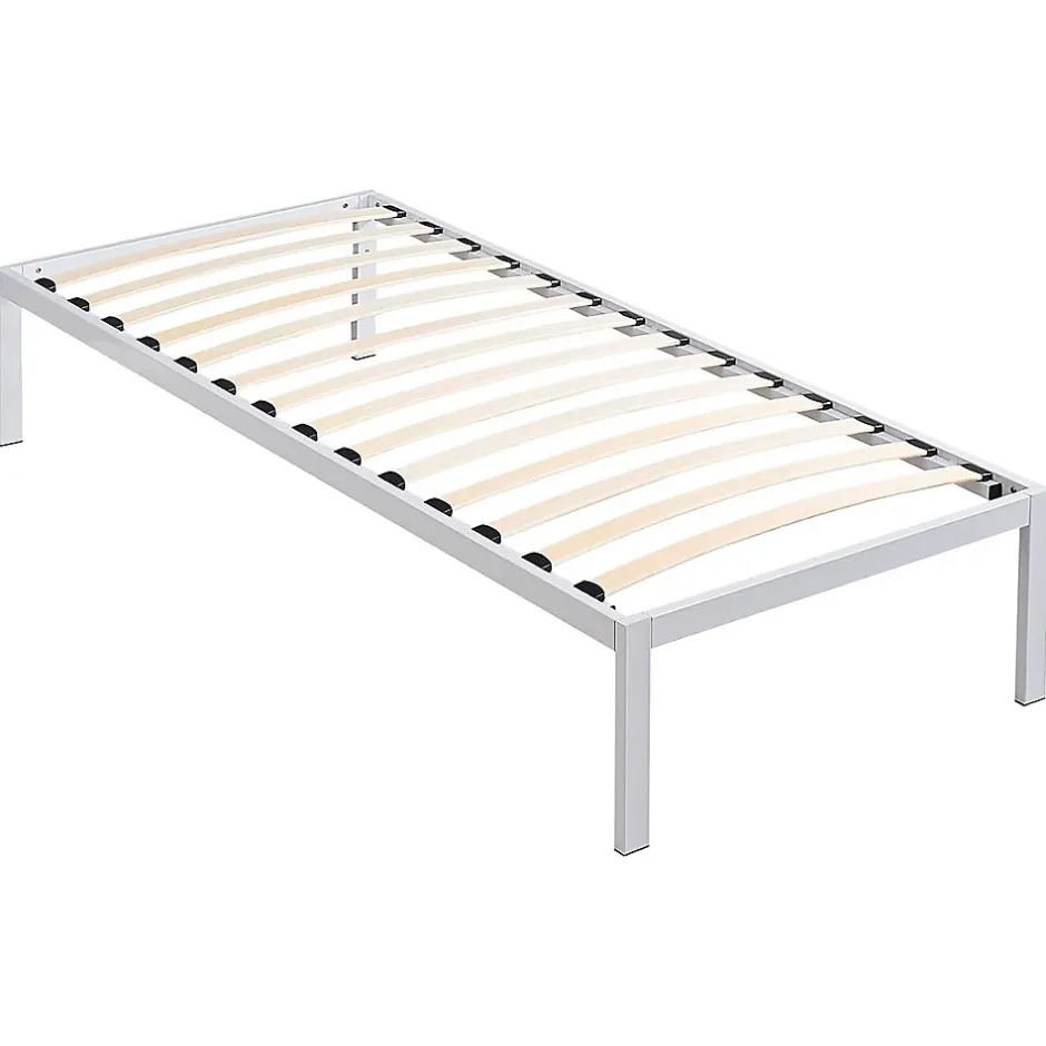 Monmobilierdesign Sommier à Lattes Avec Pieds En Acier Robuste 90x200 Cm Blanc Sale
