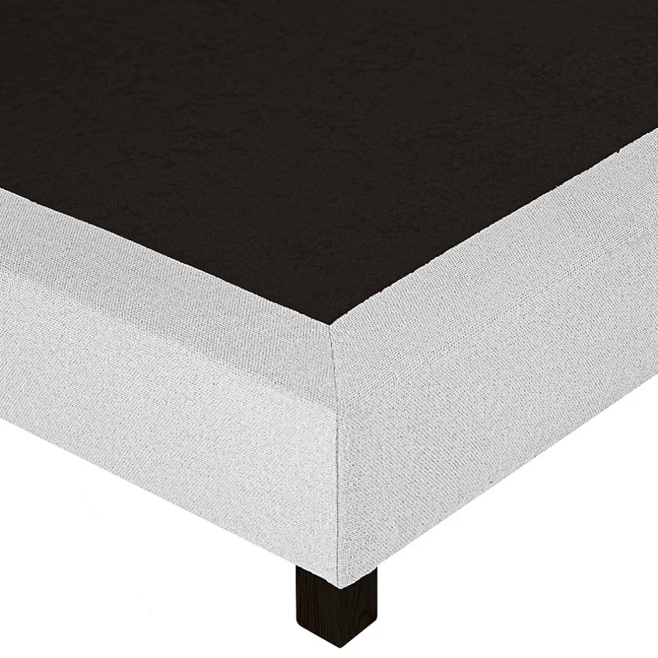 Juanio Sommier à lattes avec pieds CELY, tapissier en bois massif couleur gris -longueur 190 x largeur 140 cm