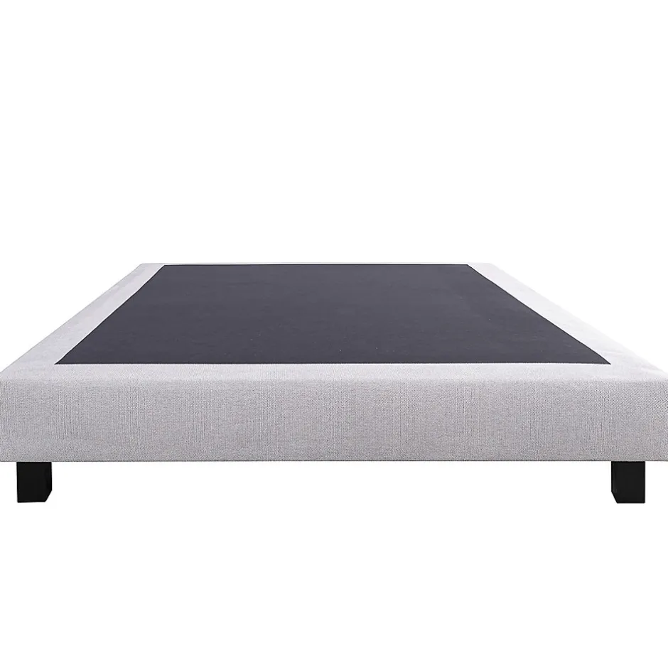 Juanio Sommier à lattes avec pieds CELY, tapissier en bois massif couleur gris -longueur 190 x largeur 140 cm