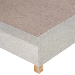 Juanio Sommier à lattes avec pieds TAMY, tapissier en bois massif couleur beige - longueur 200 x largeur 160 cm Sale