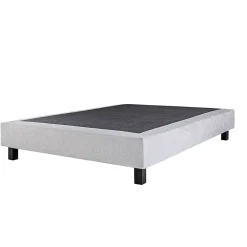 Juanio Sommier à lattes avec pieds CELY, tapissier en bois massif couleur gris- longueur 190 x largeur 90 cm Best