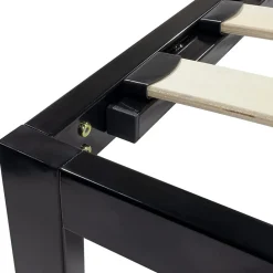 Monmobilierdesign Sommier à Lattes Avec Pieds En Acier Robuste 160x200 Cm Noir