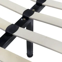 Monmobilierdesign Sommier à Lattes Avec Pieds En Acier Robuste 160x200 Cm Noir