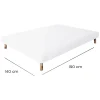 Juanio Sommier à lattes avec pieds KEY, tapissier en bois massif couleur blanc - longueur 190 x largeur 140 cm Discount