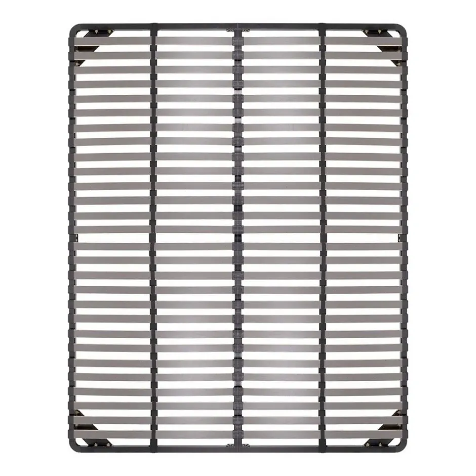 Monmobilierdesign Sommier à Lattes En Acier Avec Bande Stabilisatrice Noir 140x200 Cm Avec Pieds
