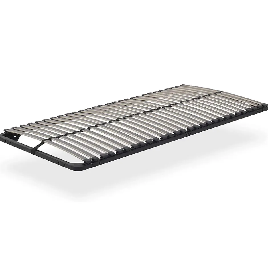 Monmobilierdesign Sommier à Lattes En Acier Avec Bande Stabilisatrice Noir 80x200 Cm Sans Pieds Best