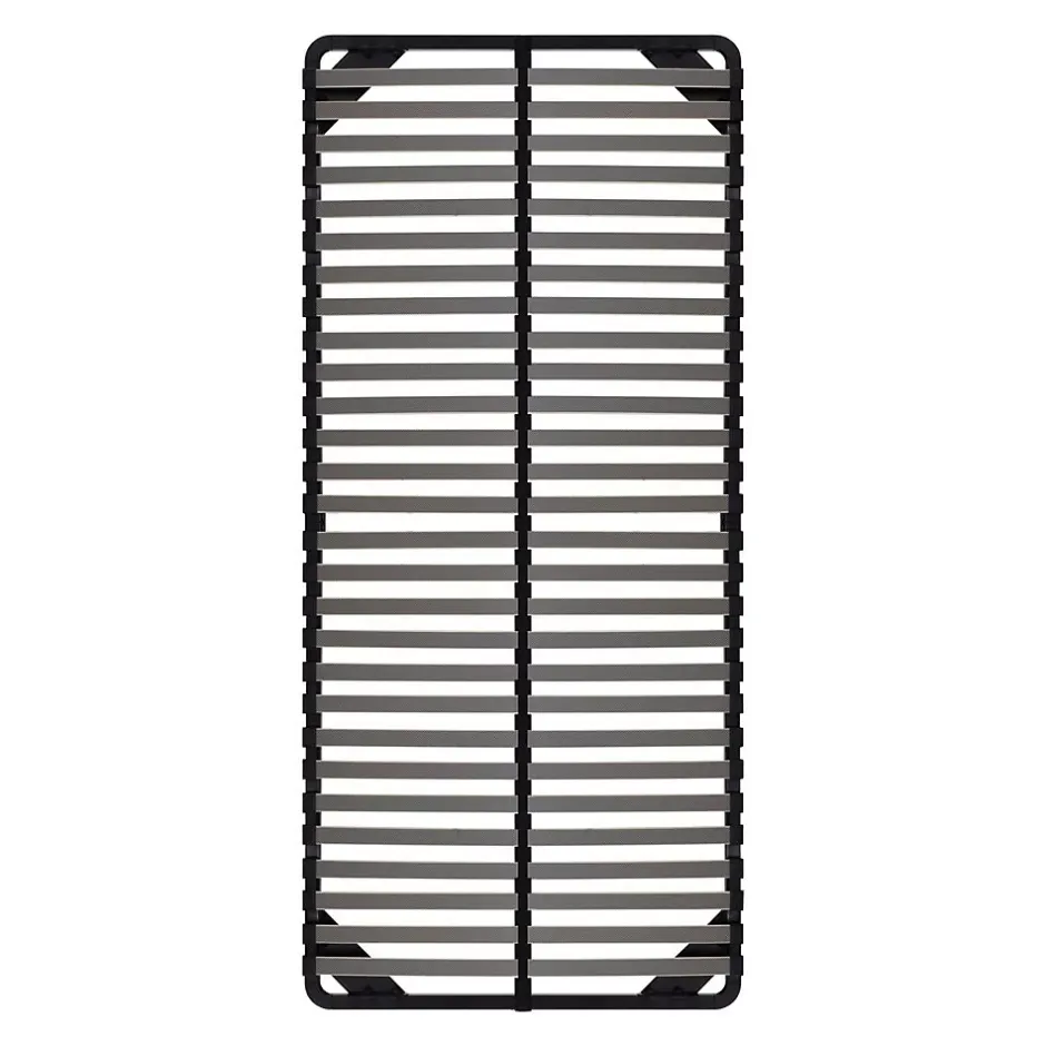 Monmobilierdesign Sommier à Lattes En Acier Avec Bande Stabilisatrice Noir 80x200 Cm Sans Pieds Best