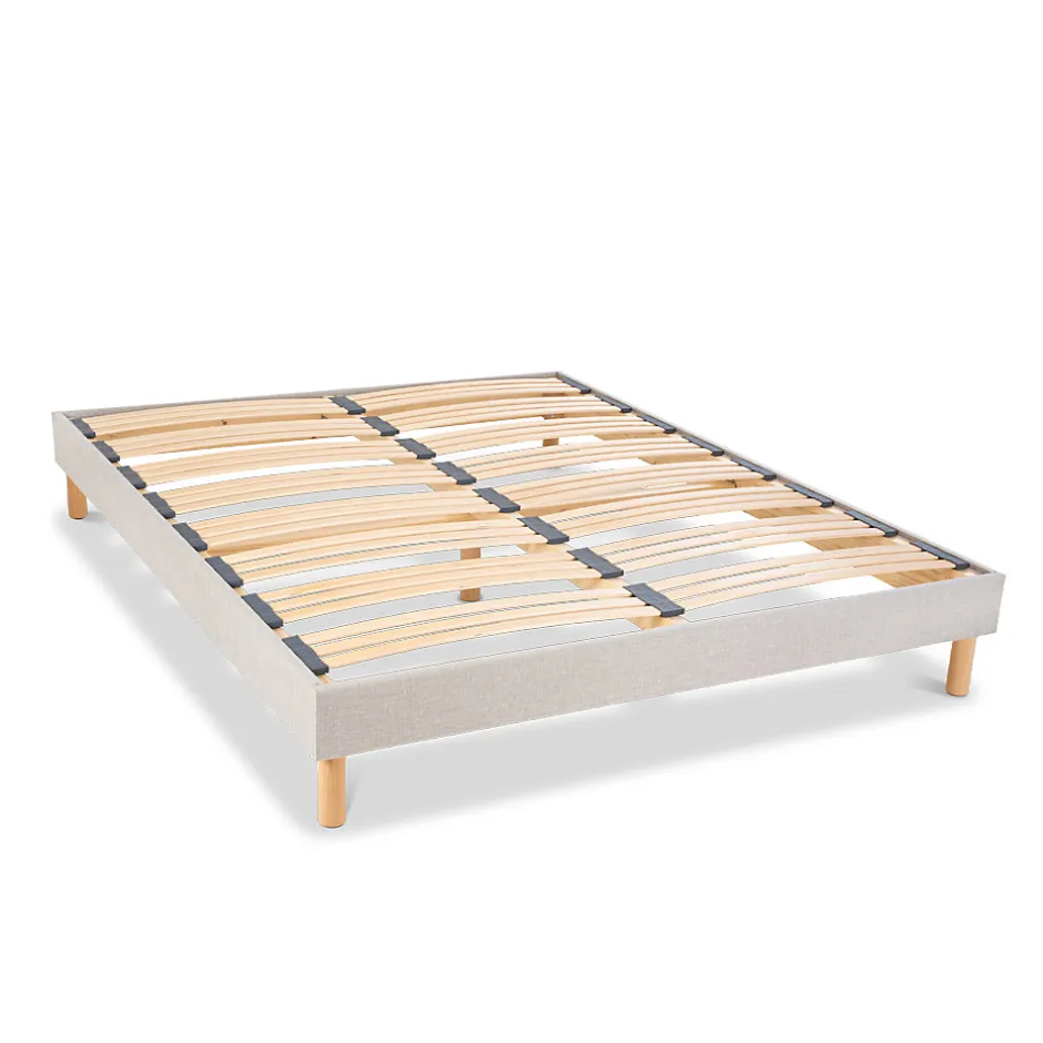 Bellecour Sommier à lattes en bois Capitole 90x190 cm Coloris Gris clair Livré en kit