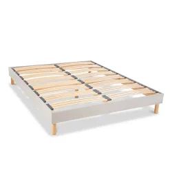 Bellecour Sommier à lattes en bois Capitole 180x200 cm Coloris Gris clair Livré en kit