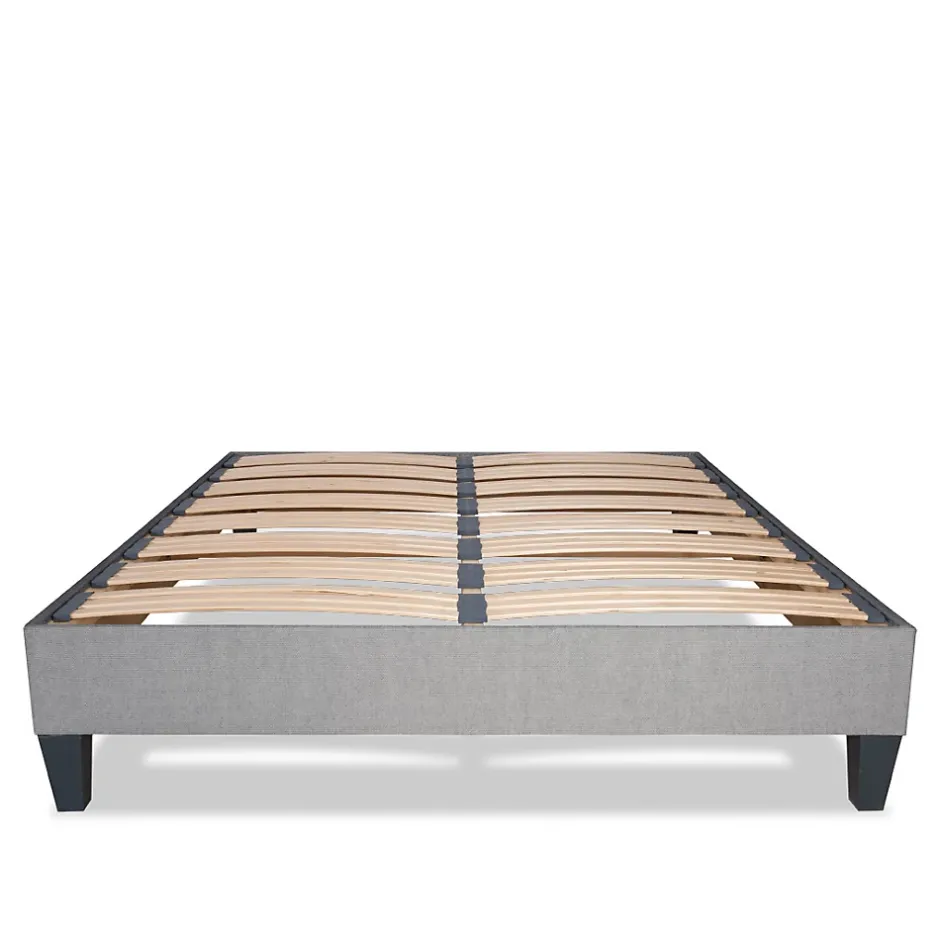 Olympe Literie Sommier à lattes en bois Ergostar 140x190 cm Coloris Gris clair Livré en kit Hot