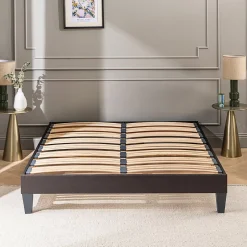 Olympe Literie Sommier à lattes en bois Kit15 120x190 cm Coloris Gris anthracite Livré en kit Sale