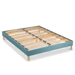 Bellecour Sommier à lattes en bois Lumière 160x200 cm Coloris Vert d'eau Livré en kit New