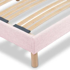 Bellecour Sommier à lattes en bois Lumière 160x200 cm Coloris Rose Livré en kit