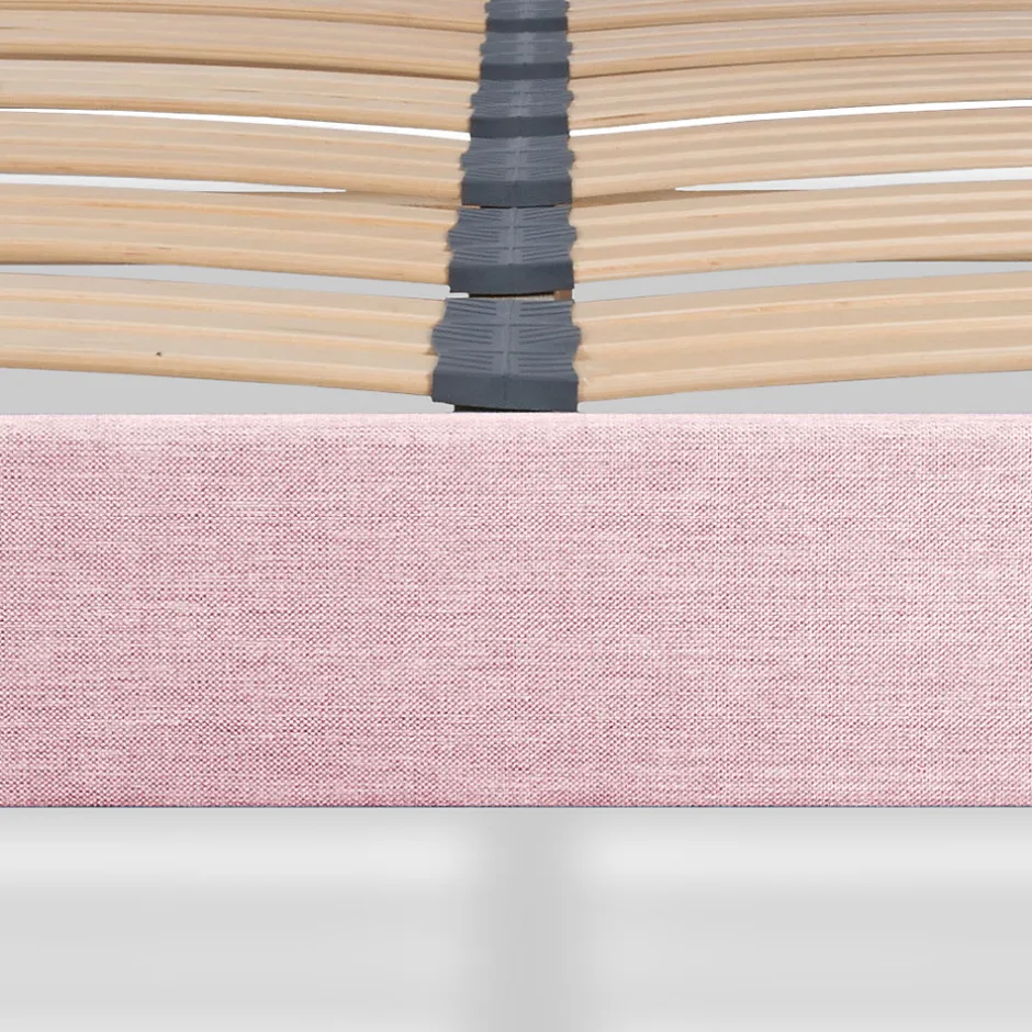 Bellecour Sommier à lattes en bois Lumière 160x200 cm Coloris Rose Livré en kit