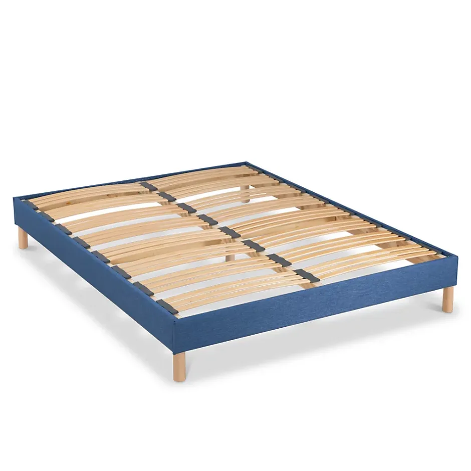 Bellecour Sommier à lattes en bois Lumière 160x200 cm Coloris Bleu marine Livré en kit Outlet