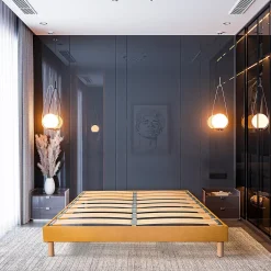 Bellecour Sommier à lattes en bois Lumière 140x190 cm Coloris Jaune Livré en kit Outlet