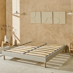 Nuit De Coton Sommier à lattes en bois Lino 140x190 cm Coloris Beige Livré en kit Online