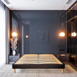 Bellecour Sommier à lattes en bois Lumière 140x190 cm Coloris Marron Livré en kit