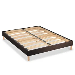 Bellecour Sommier à lattes en bois Lumière 90x200 cm Coloris Marron Livré en kit