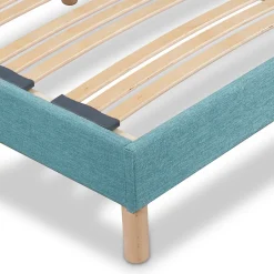 Bellecour Sommier à lattes en bois Lumière 90x190 cm Coloris Vert d'eau Livré en kit New