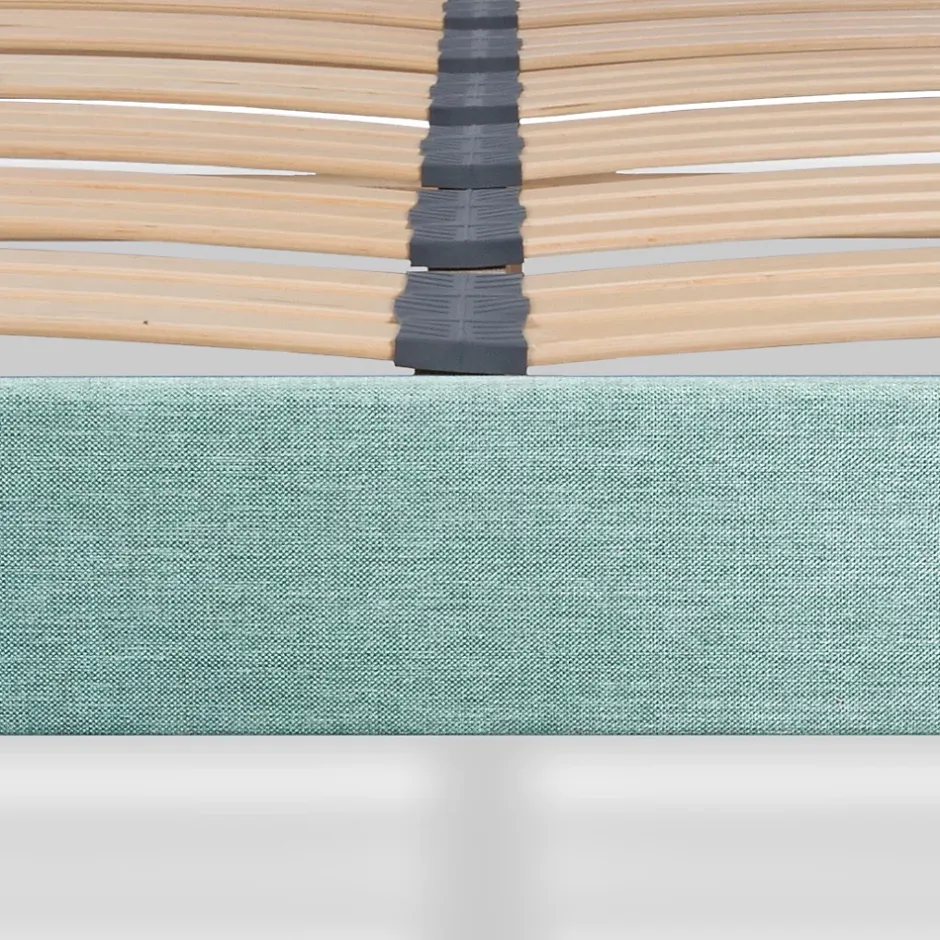 Bellecour Sommier à lattes en bois Lumière 160x200 cm Coloris Vert pastel Livré en kit Discount
