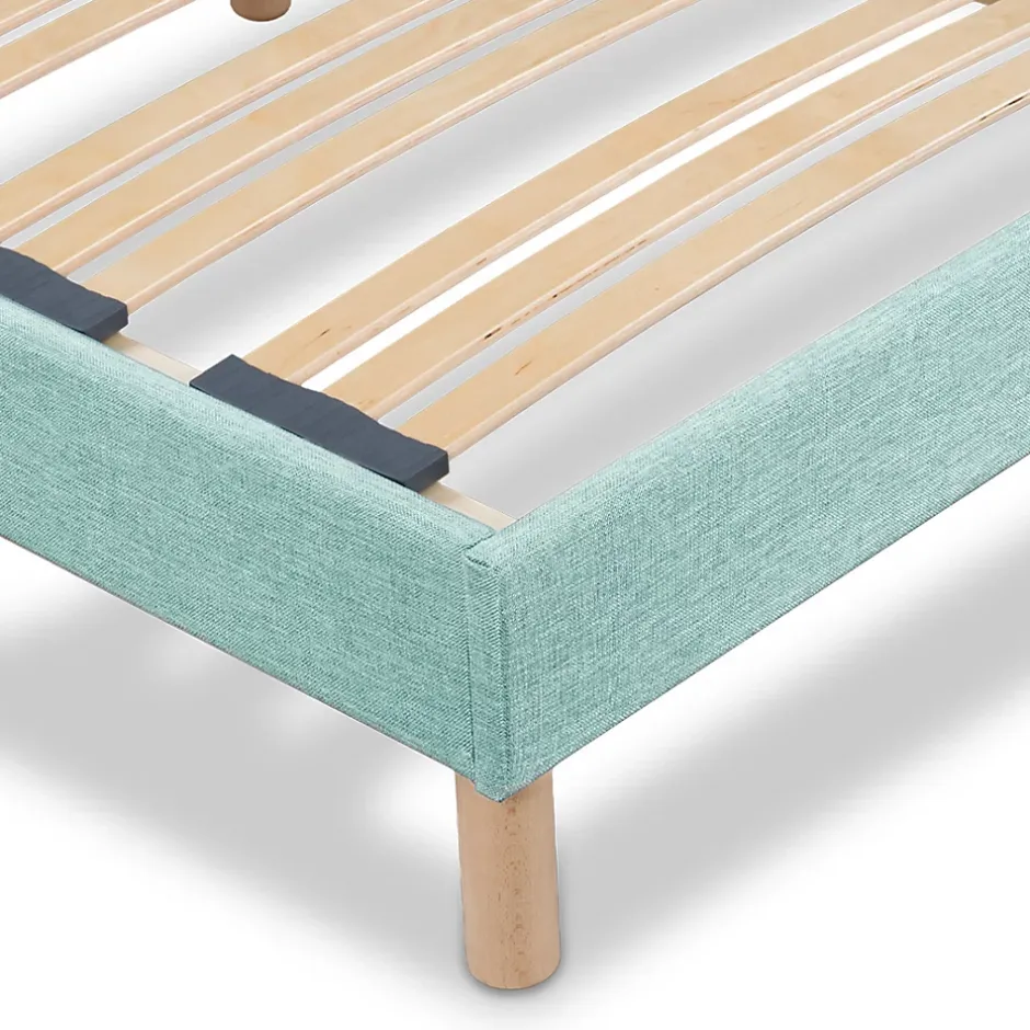Bellecour Sommier à lattes en bois Lumière 160x200 cm Coloris Vert pastel Livré en kit Discount