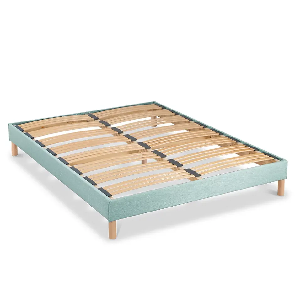 Bellecour Sommier à lattes en bois Lumière 160x200 cm Coloris Vert pastel Livré en kit Discount