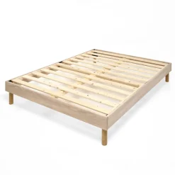 Bleu Calin Sommier à lattes en kit 160x200 cm avec pieds