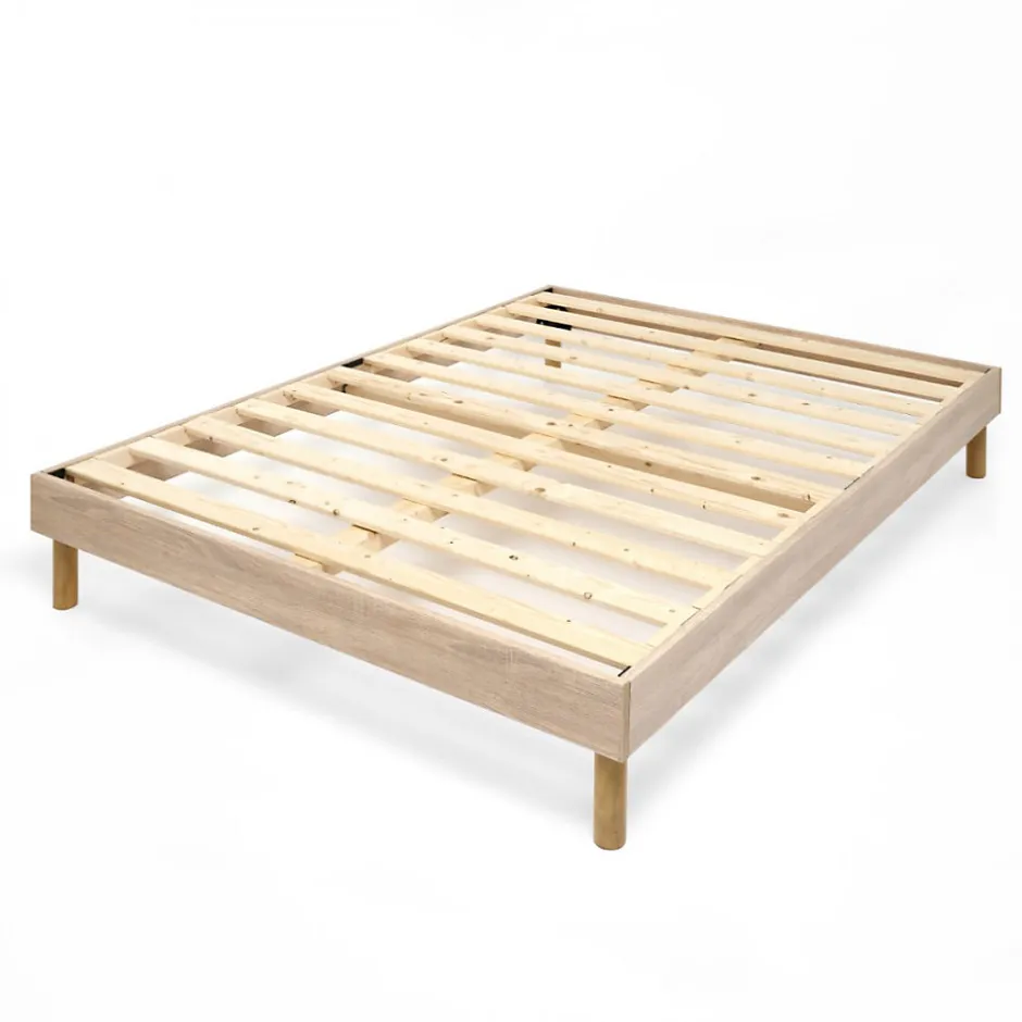 Bleu Calin Sommier à lattes en kit 160x200 cm avec pieds