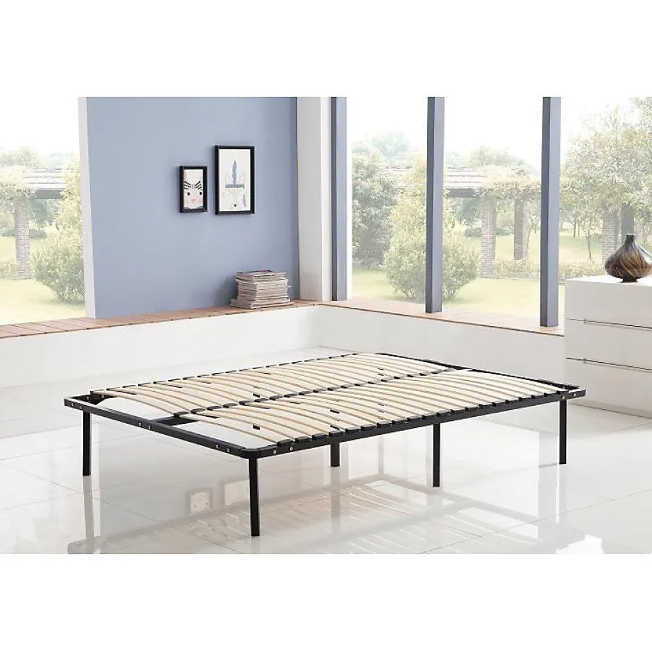 Kosmi Sommier à Lattes en kit 140x190 cm sur Pieds pour lit 2 Places