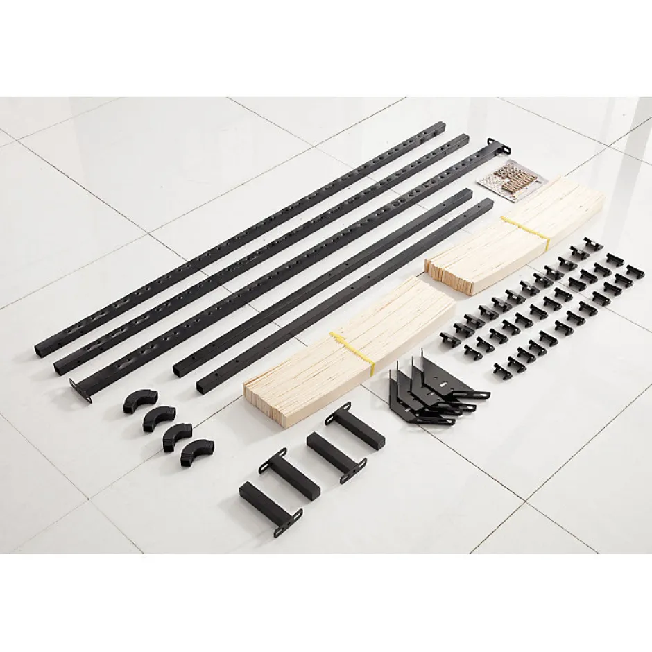 Kosmi Sommier à Lattes en kit 140x190 cm sur Pieds pour lit 2 Places