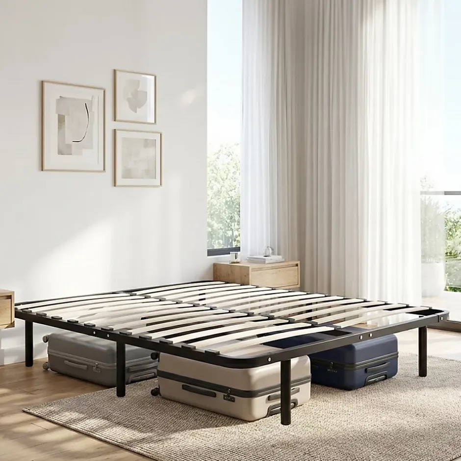 Olympe Literie Sommier à lattes en métal Somkit 180x200 cm Coloris Noir Livré en kit